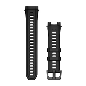 22 mm Armband (Instinct® 3 - 45 mm/Instinct Crossover AMOLED), Svart silikon med metallspänne – Garmin
